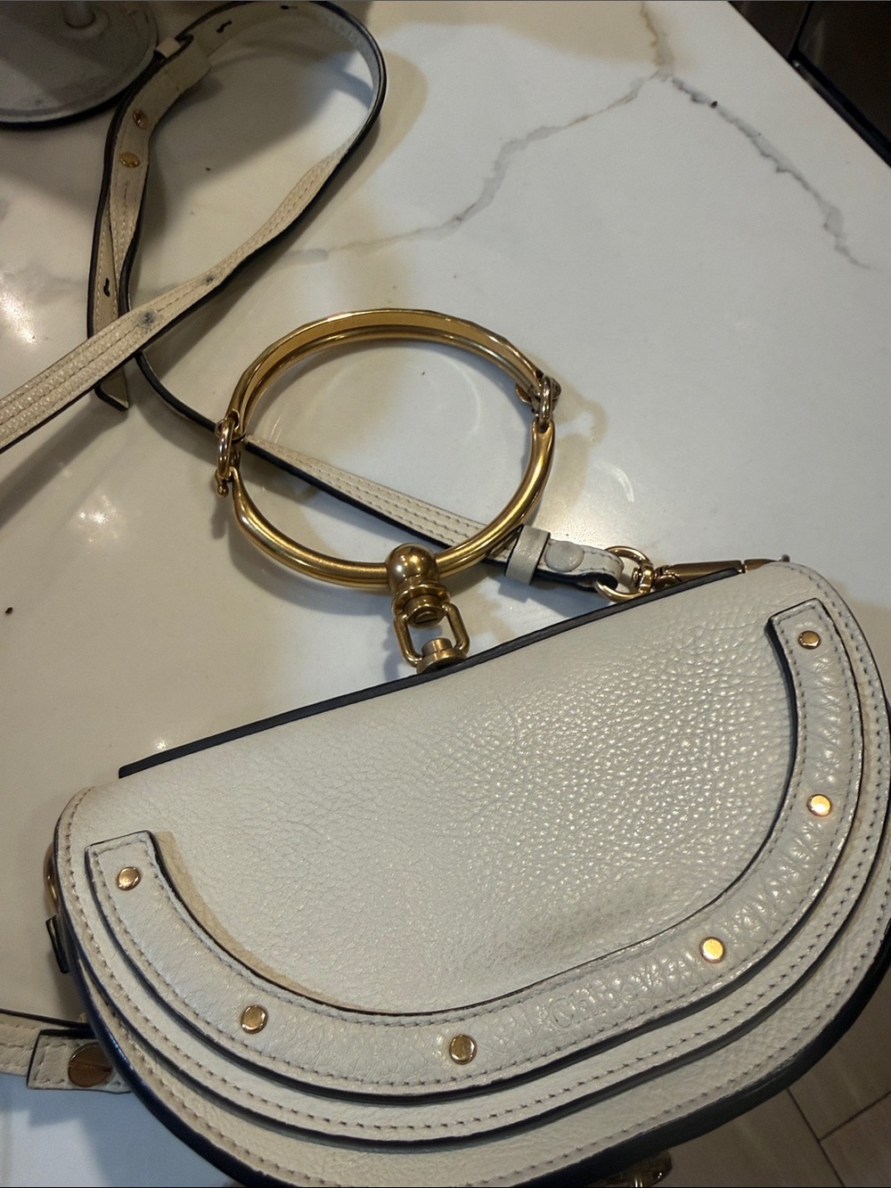 CHLOE bracelet Nile Cream Leather Bag